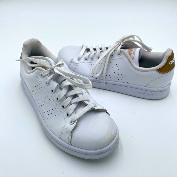 Adidas CloudFoam Comfort Full Lace Up Tennis Shoes Sneakers White Size 7.5 - Picture 1 of 8